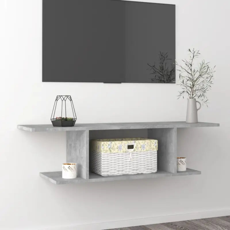 Trendy en praktische hangende tv-meubel voor in je woonkamer - Betongrijs / 1 - Tv-meubels