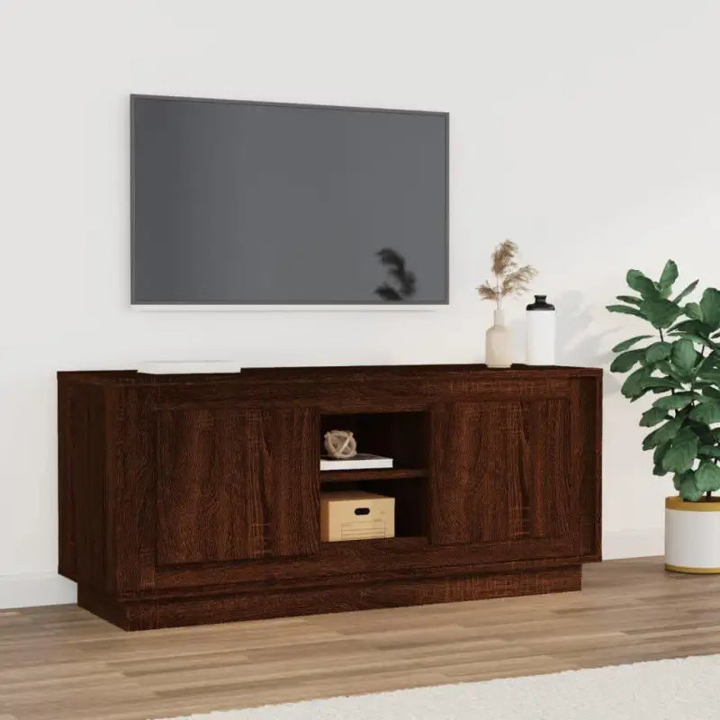 Trendy en stabiel tv-meubel van bewerkt hout voor elke woonkamer - bruin eikenkleur / 1 - Tv-meubels