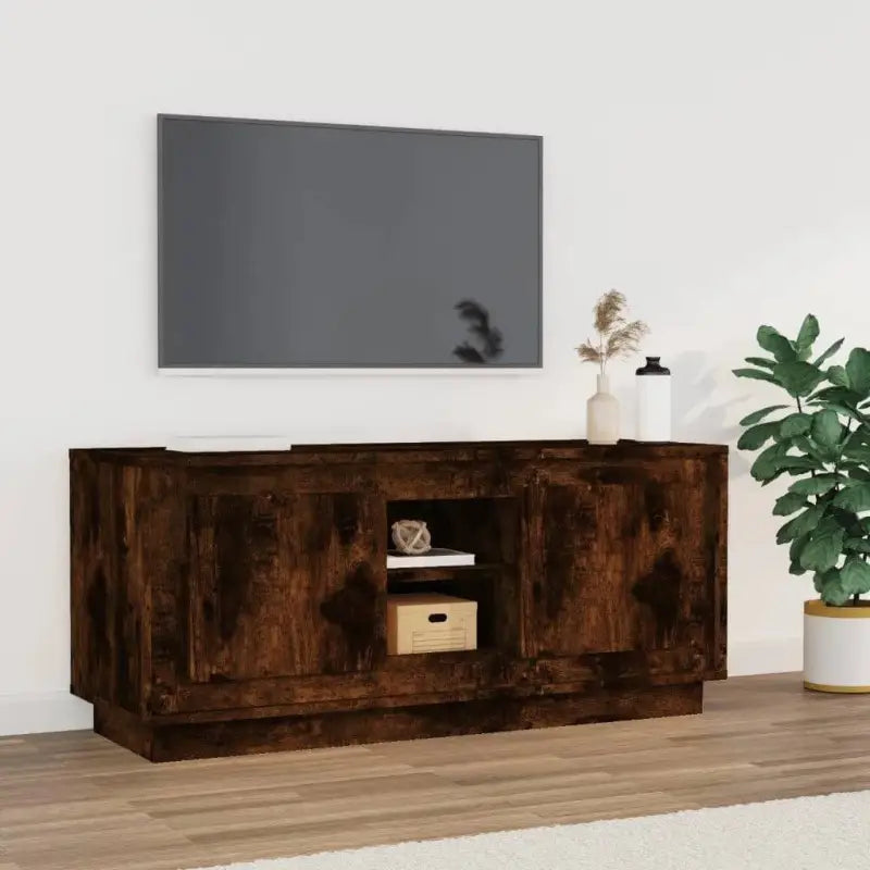 Trendy en stabiel tv-meubel van bewerkt hout voor elke woonkamer - Gerookt eiken / 1 - Tv-meubels