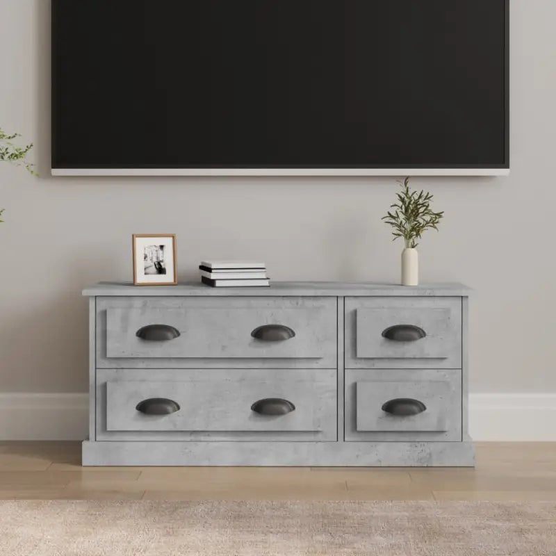 Trendy en stevig tv-meubel van bewerkt hout voor je woonkamer - Betongrijs / 1 - Tv-meubels