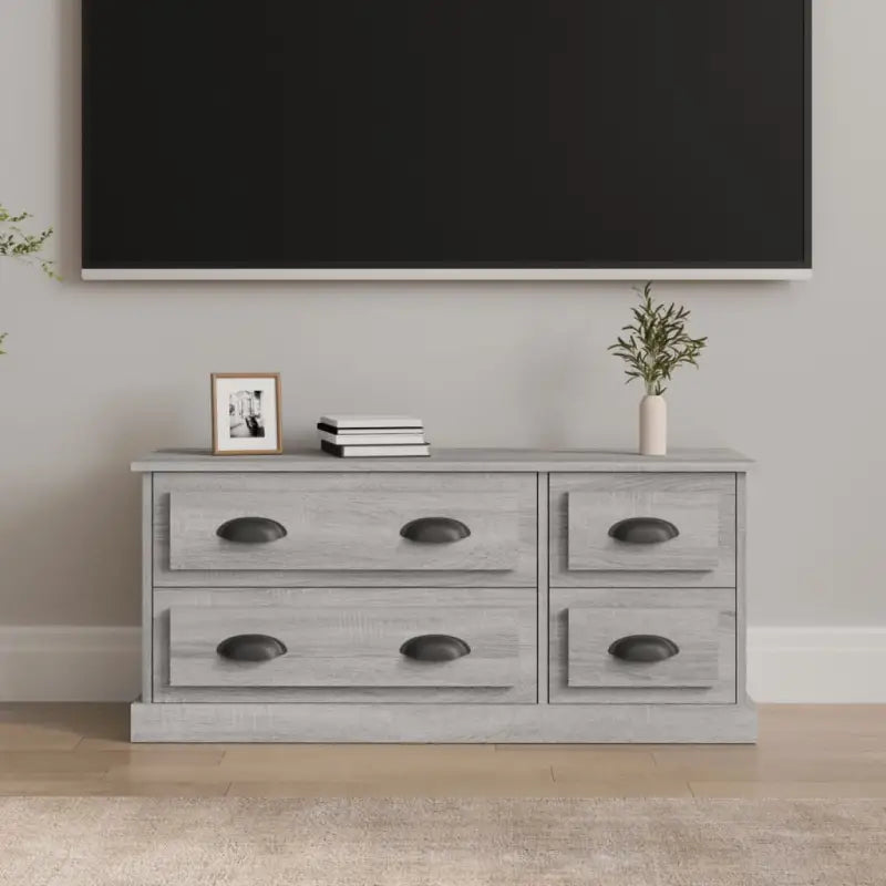 Trendy en stevig tv-meubel van bewerkt hout voor je woonkamer - Grijs sonoma / 1 - Tv-meubels