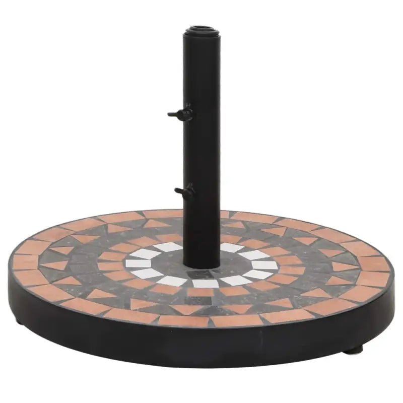 Trendy en stevige parasolvoet voor een veilige en stijlvolle buitenruimte - Terracotta en zwart / 1 / Rond