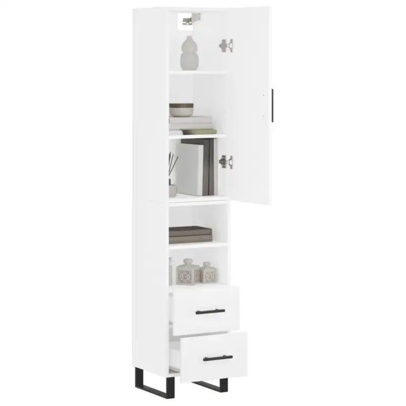 Trendy hoge kast in bewerkt hout met duurzame en stabiele kwaliteit - Dressoirs & buffetkasten