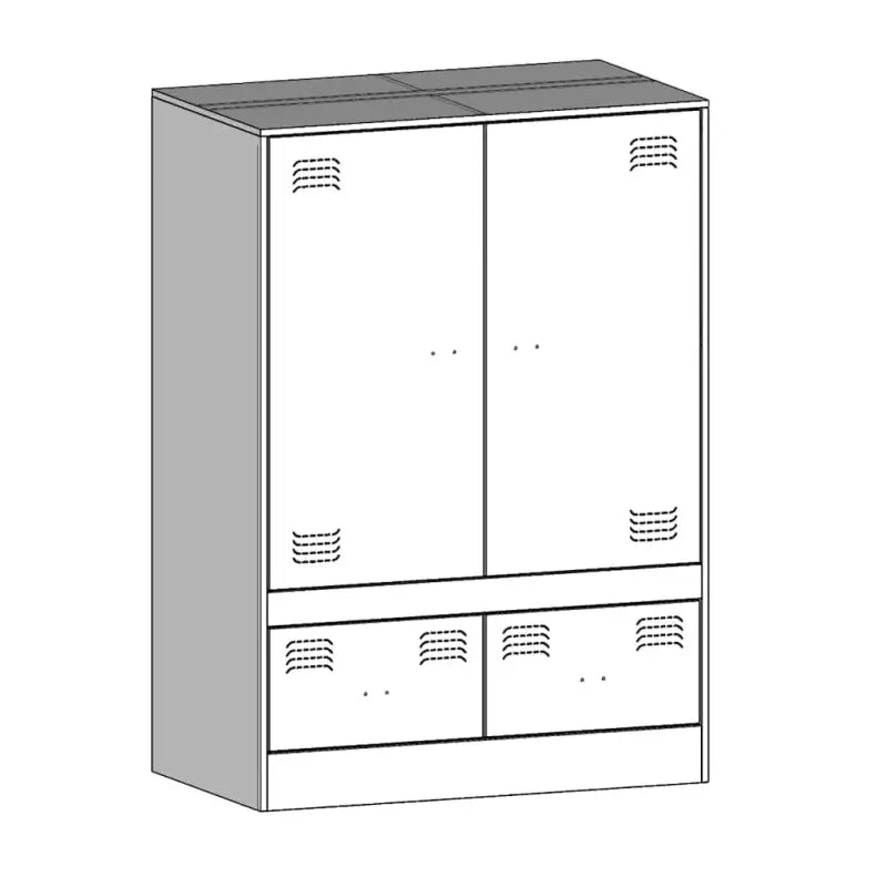 Trendy hoge kast met koudgewalst staal en unieke charme - Dressoirs & buffetkasten