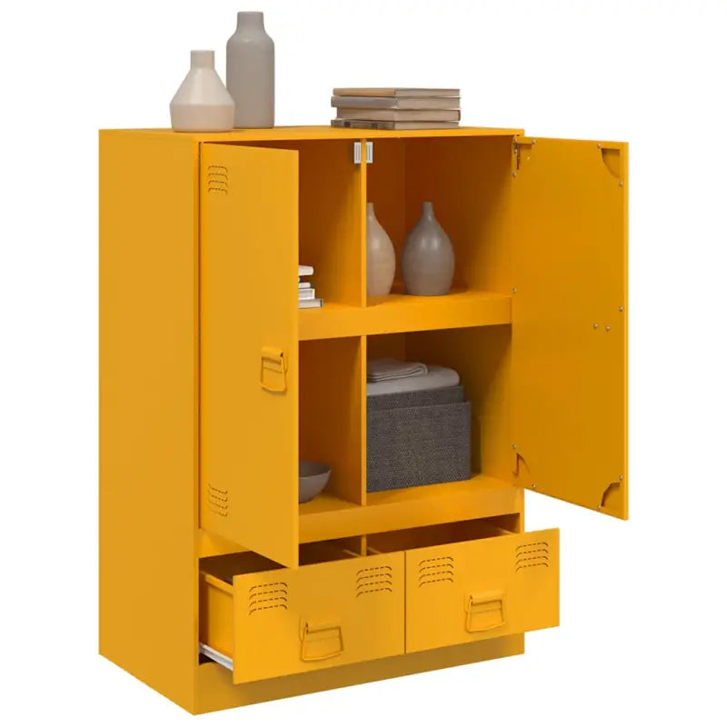 Trendy hoge kast met koudgewalst staal en unieke charme - Dressoirs & buffetkasten
