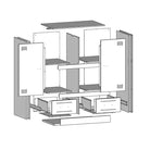 Trendy hoge kast met koudgewalst staal en unieke charme - Dressoirs & buffetkasten