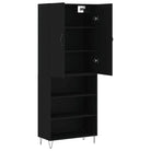 Trendy hoge kast van bewerkt hout met duurzame charme - Dressoirs & buffetkasten