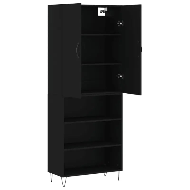 Trendy hoge kast van bewerkt hout met duurzame charme - Dressoirs & buffetkasten