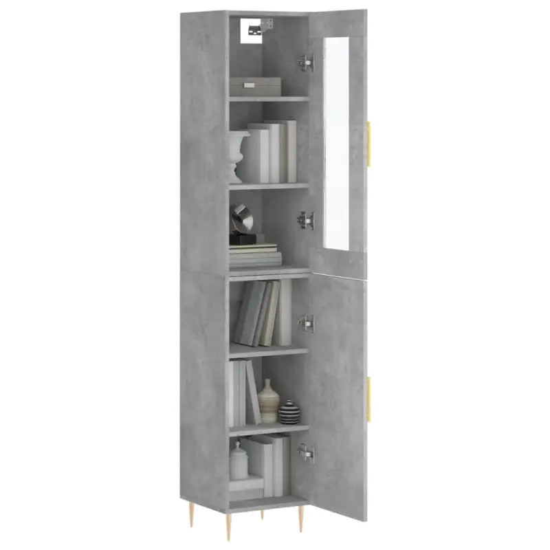 Trendy hoge kast van bewerkt hout met duurzame charme - Dressoirs & buffetkasten