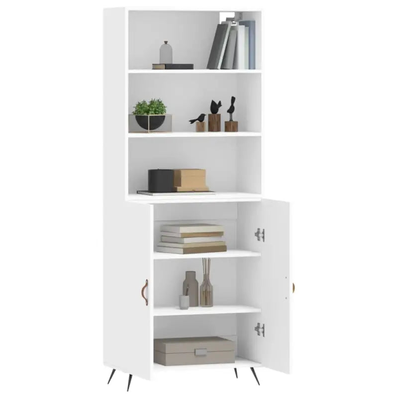Trendy hoge kast van bewerkt hout met duurzame charme - Dressoirs & buffetkasten