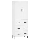 Trendy hoge kast van bewerkt hout met duurzame charme - Dressoirs & buffetkasten