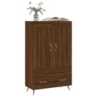 Trendy hoge kast van bewerkt hout met duurzame charme - Dressoirs & buffetkasten
