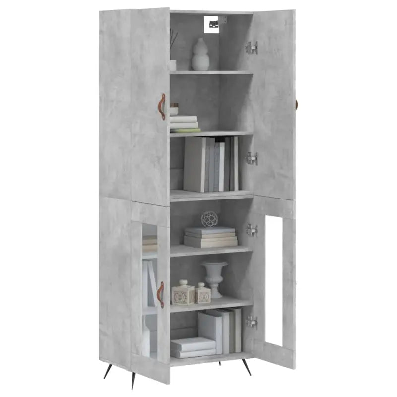 Trendy hoge kast van bewerkt hout met duurzame charme - Dressoirs & buffetkasten
