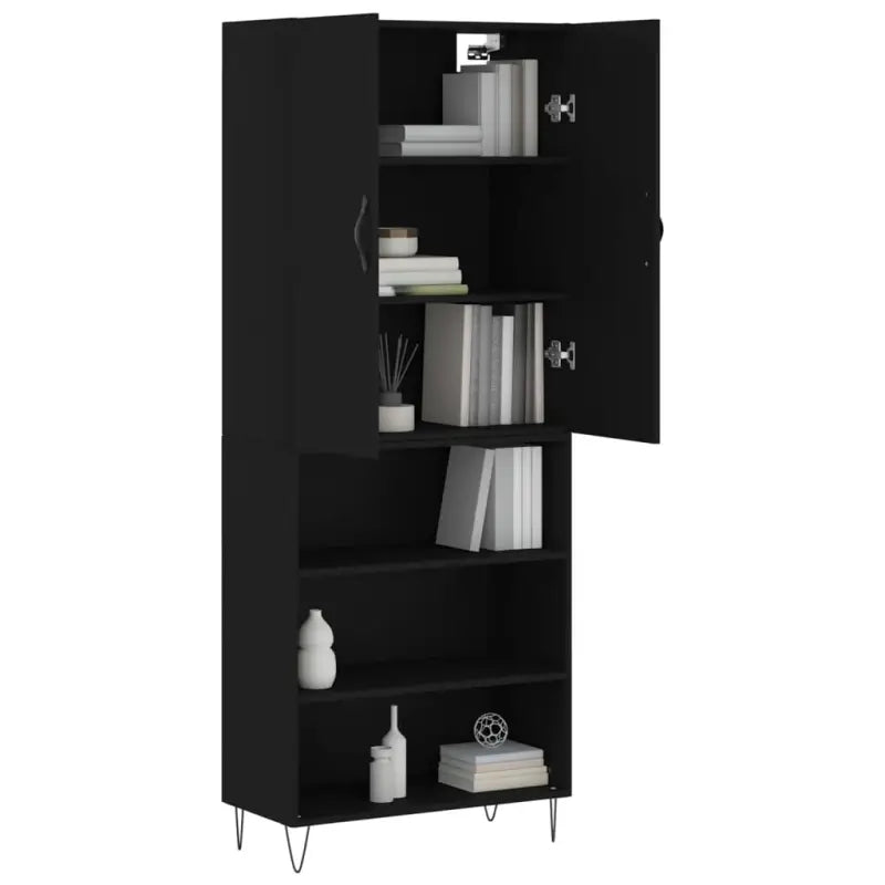 Trendy hoge kast van bewerkt hout met duurzame charme - Dressoirs & buffetkasten