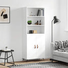 Trendy hoge kast van bewerkt hout met duurzame charme - Dressoirs & buffetkasten