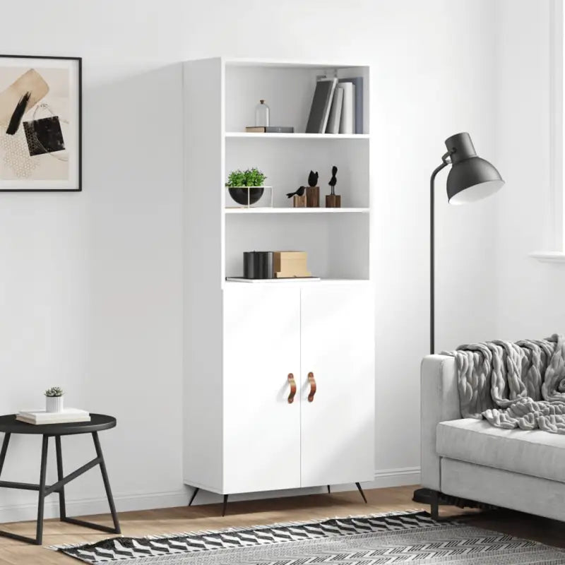 Trendy hoge kast van bewerkt hout met duurzame charme - Dressoirs & buffetkasten