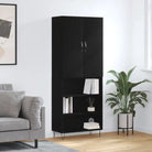 Trendy hoge kast van bewerkt hout met duurzame charme - Dressoirs & buffetkasten