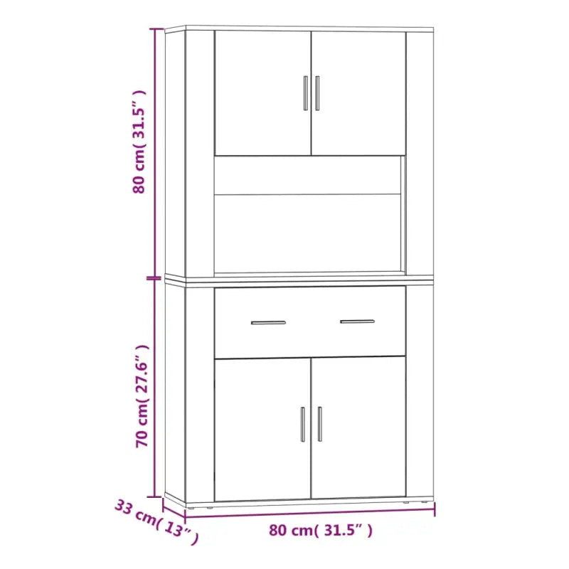 Trendy hoge kast van bewerkt hout met duurzame en stabiele constructie - Dressoirs & buffetkasten