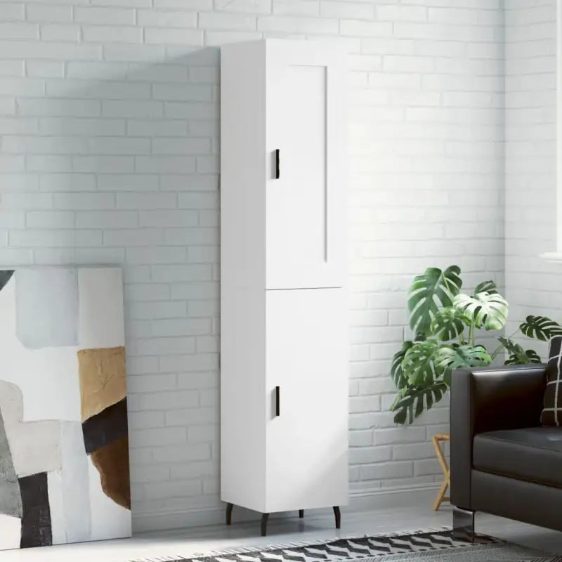 Trendy hoge kast van bewerkt hout met duurzame kwaliteit - Wit / 1 / 1 deur - Dressoirs & buffetkasten