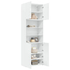 Trendy hoge kast van bewerkt hout met elegante uitstraling - Dressoirs & buffetkasten