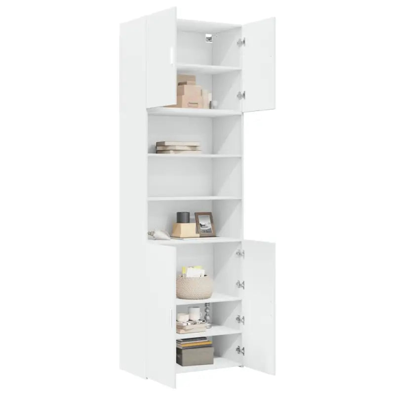 Trendy hoge kast van bewerkt hout met elegante uitstraling - Dressoirs & buffetkasten