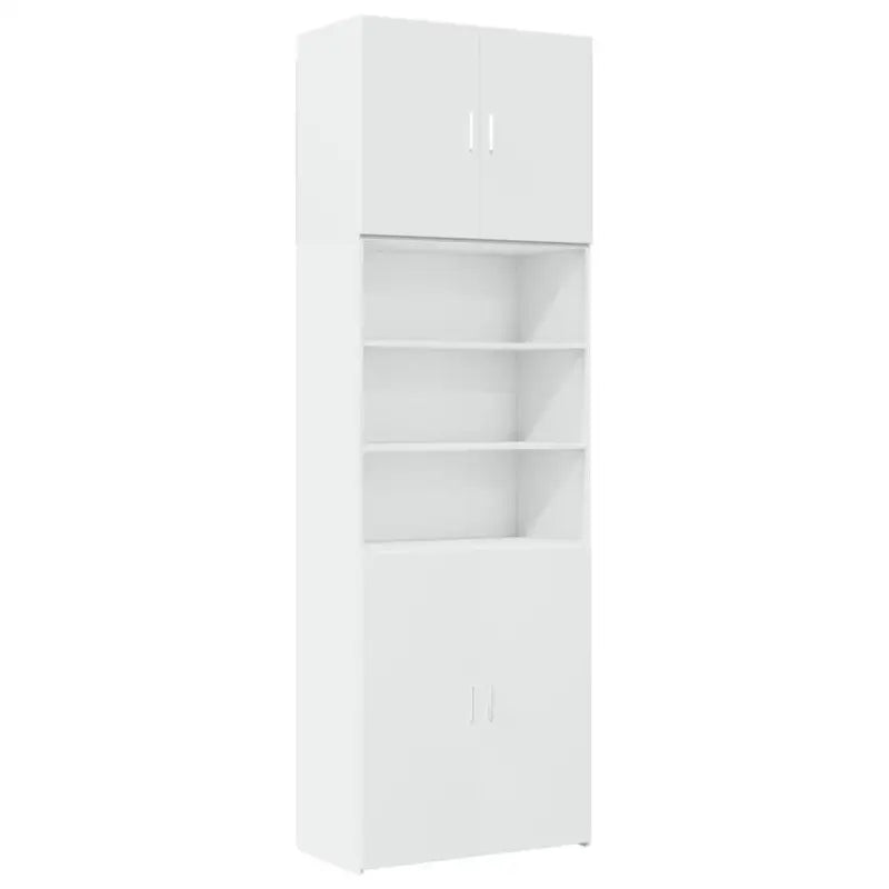 Trendy hoge kast van bewerkt hout met elegante uitstraling - Dressoirs & buffetkasten