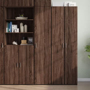 Trendy hoge kast van bewerkt hout met elegante uitstraling - Dressoirs & buffetkasten