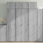 Trendy hoge kast van bewerkt hout voor een elegante interieurstijl - Grijs sonoma / 1 - Dressoirs & buffetkasten