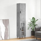 Trendy hoge kast van bewerkt hout voor een uniek interieur - Betongrijs / 1 / 1 glazen deur - Dressoirs & buffetkasten