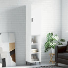 Trendy hoge kast van bewerkt hout voor een uniek interieur - Hoogglans wit / 1 / 3 schappen - Dressoirs & buffetkasten