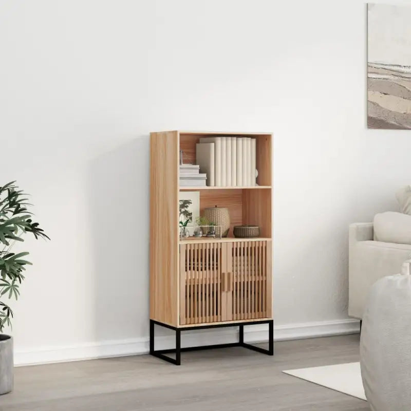 Trendy hoge kast van bewerkt hout voor je bestaande interieur - Bruin / 1 - Opbergkasten & lockerkasten