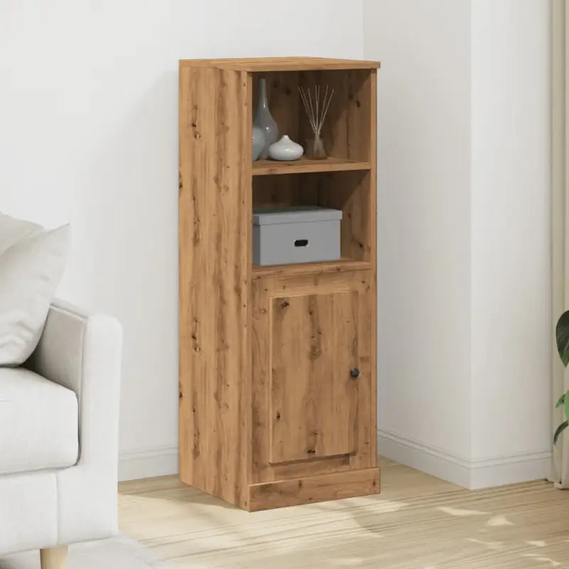 Trendy hoge kast van bewerkt hout voor je bestaande interieur - Eiken / 1 - Dressoirs & buffetkasten