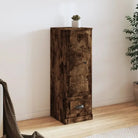 Trendy hoge kast van duurzaam bewerkt hout met charmante uitstraling - Gerookt eiken / 1 - Dressoirs & buffetkasten