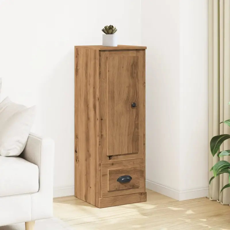 Trendy hoge kast van duurzaam bewerkt hout met charmante uitstraling - artisian oak / 1 - Dressoirs & buffetkasten