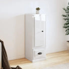 Trendy hoge kast van duurzaam bewerkt hout met charmante uitstraling - Hoogglans wit / 1 - Dressoirs & buffetkasten