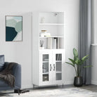 Trendy hoge kast van duurzaam bewerkt hout met charmante uitstraling - Wit / 1 / 2 glazen deuren - Dressoirs &