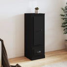 Trendy hoge kast van duurzaam bewerkt hout met charmante uitstraling - Zwart / 1 - Dressoirs & buffetkasten