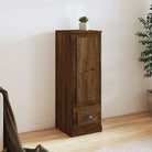 Trendy hoge kast van duurzaam bewerkt hout met charmante uitstraling - bruin eikenkleur / 1 - Dressoirs & buffetkasten