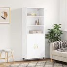 Trendy hoge kast van duurzaam bewerkt hout voor een uniek interieur - Wit / 1 / 2 deuren - Dressoirs & buffetkasten
