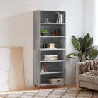 Trendy hoge kast van duurzaam bewerkt hout voor een uniek interieur - Grijs sonoma / 1 / 3 schappen - Dressoirs &