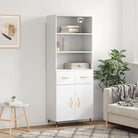 Trendy hoge kast van duurzaam bewerkt hout voor een uniek interieur - Wit / 1 / 2 deuren 2 lades - Dressoirs &