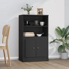 Trendy hoge kast van duurzaam bewerkt hout voor elke interieurstijl - Zwart / 1 - Dressoirs & buffetkasten