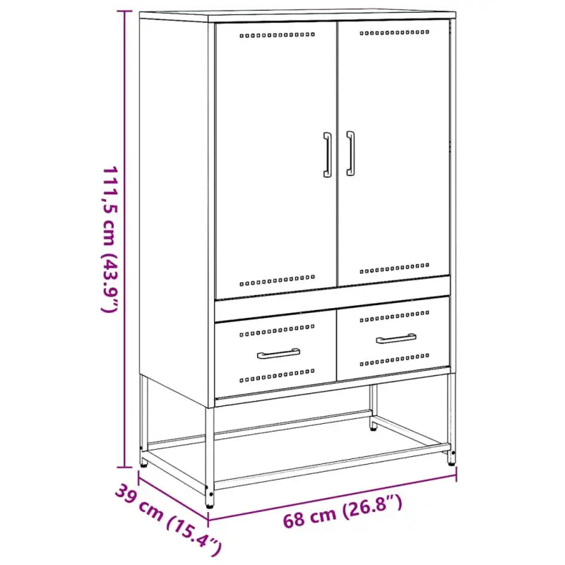 Trendy hoge kast van duurzaam staal voor een elegante uitstraling - Dressoirs & buffetkasten