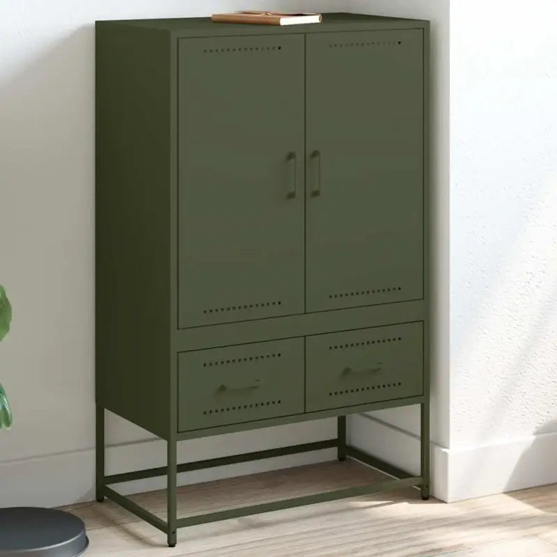 Trendy hoge kast van duurzaam staal voor een elegante uitstraling - Groen / 1 - Dressoirs & buffetkasten
