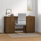 Trendy houten bureau van massief grenenhout voor je woonruimte - Honingbruin - Bureaus