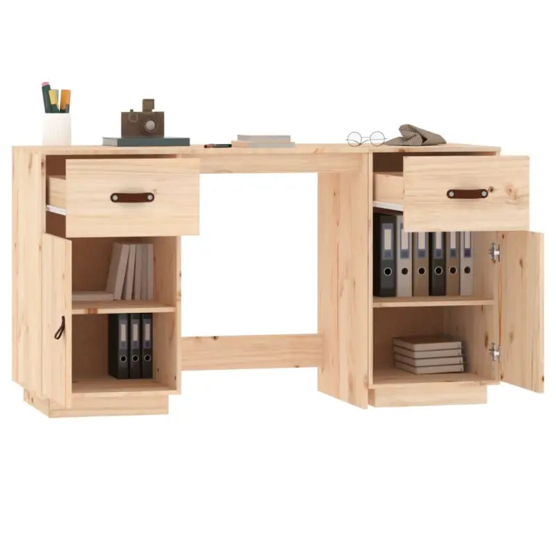 Trendy houten bureau van massief grenenhout voor je woonruimte - Bureaus