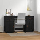 Trendy houten bureau van massief grenenhout voor je woonruimte - Zwart - Bureaus