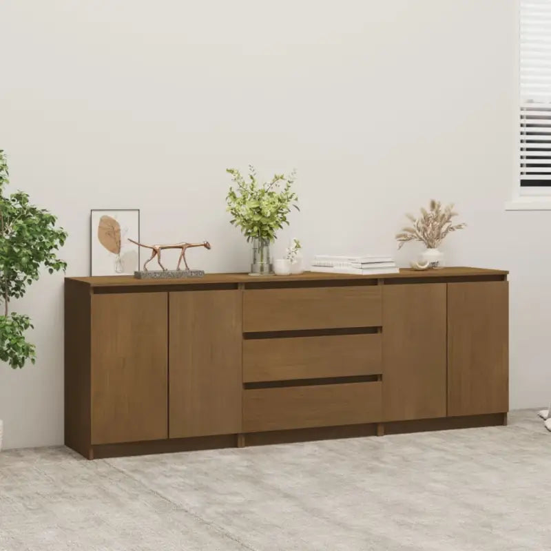 Trendy houten opbergkast van massief grenenhout voor compacte ruimtes - Honingbruin / 1 - Opbergkasten & lockerkasten