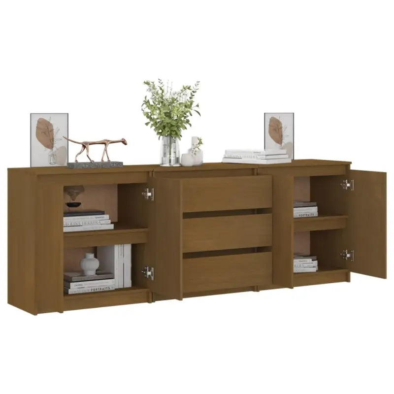 Trendy houten opbergkast van massief grenenhout voor compacte ruimtes - Honingbruin / 1 - Opbergkasten & lockerkasten