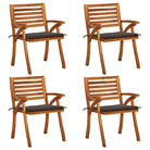 Trendy houten tuinstoelen set van massief acaciahout met sets touwtjes - Taupe / 4 - Tuinstoelen